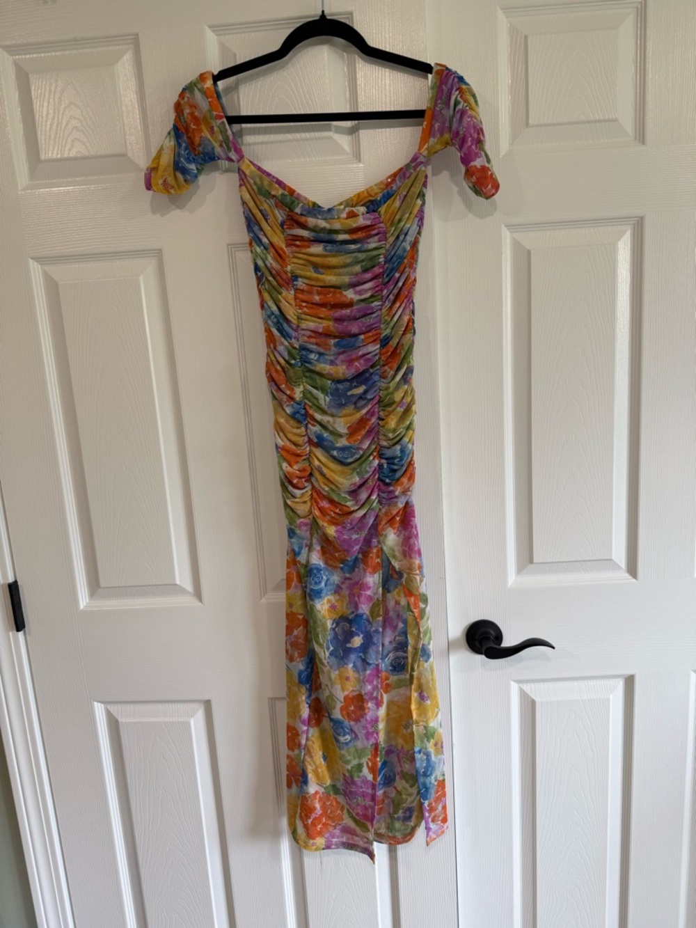 Floral Ruched Midi Dress in Multicolor - Women